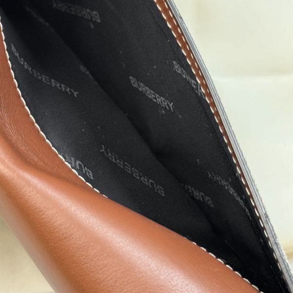 【12期0利率】BURBERRY 全皮翻蓋內裡格紋WOC【95成新】 
