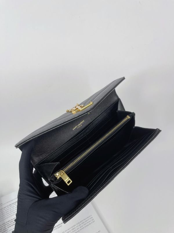 【95成新】YSL MONOGRAM 魚子醬信封長夾 