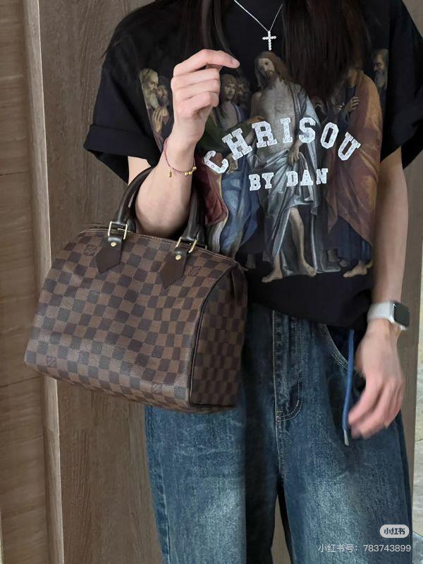 【95成新】LV SPEEDY 25 棋盤格(無背帶款) 