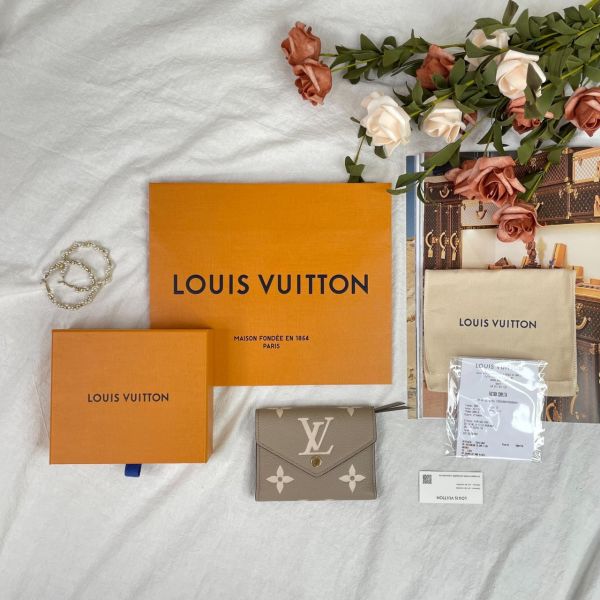 【12期0利率】LV Victorine三折短夾 最火斑鳩灰配色 【9.9成新】 