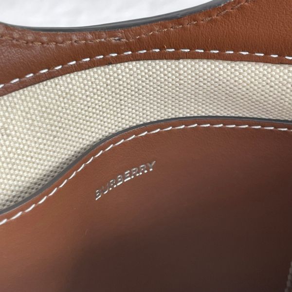 【95成新】【12期0利率】BURBERRY  Pocket 字母帆布拼接小牛皮MICRO斜背包 