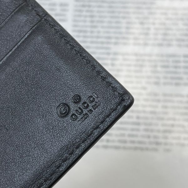 【12期0利率】GUCCI GG皮革滿版壓紋6卡短夾【99成新】 