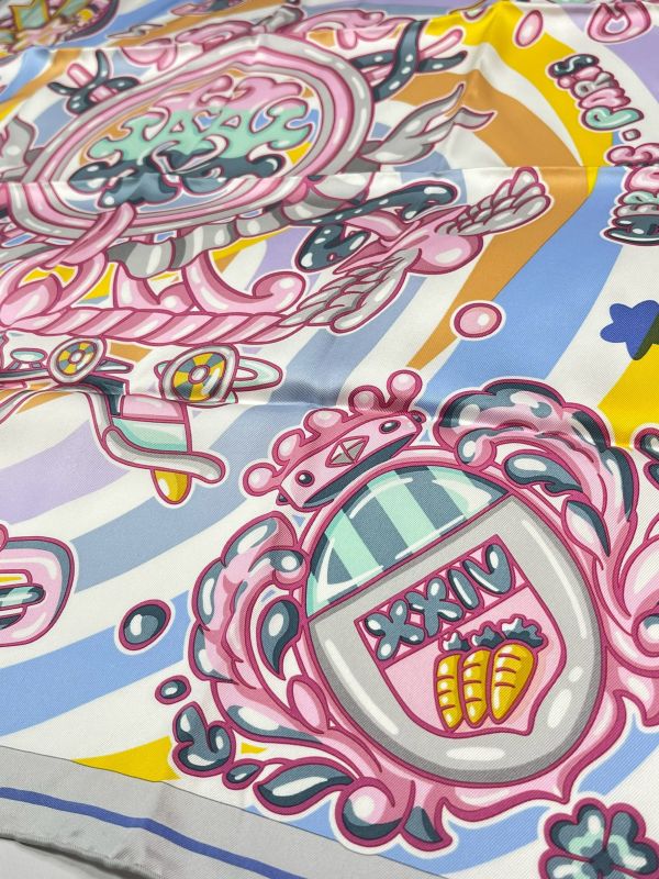 【未使用閒置品】HERMES Candy Libris 70方巾 