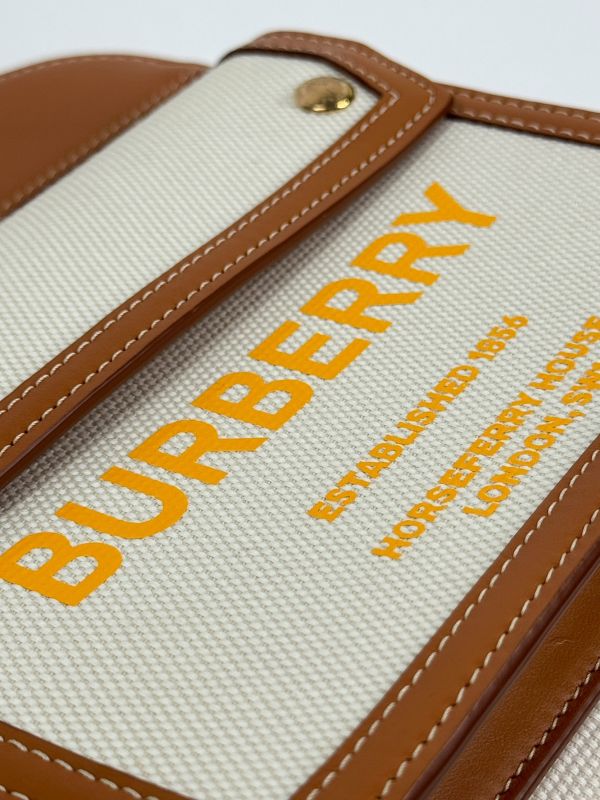 【分期0利率】BURBERRY 帆布拼皮革口袋包【99成新】 