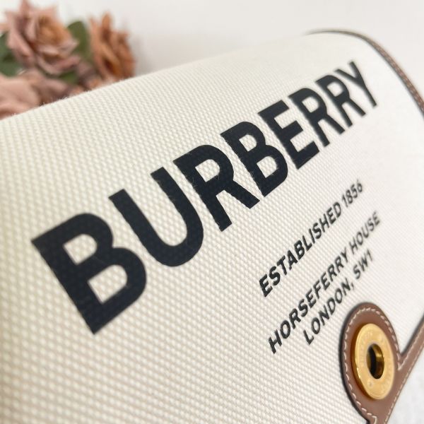 【12期0利率】BURBERRY HORSEFERRY 印花帆布斜背包【95成新】 