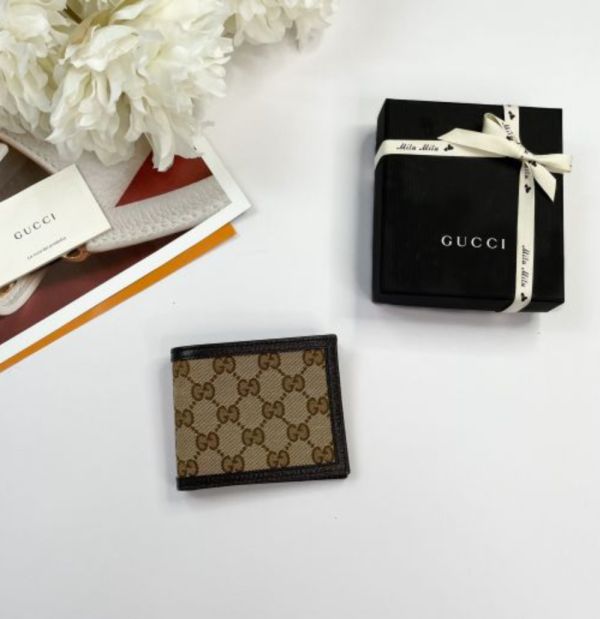 【12期0利率】【全新品】GUCCI 雙G緹花布牛皮飾邊6卡短夾【現金價9900】 