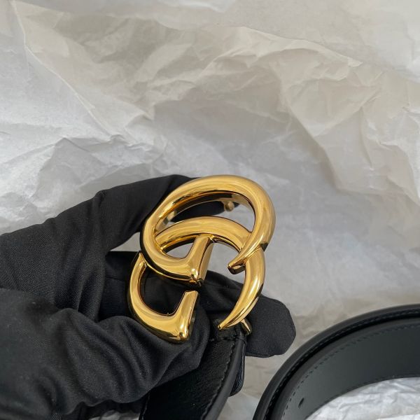 【12期0利率】【二手】GUCCI 雙G 3CM皮帶 105公分 