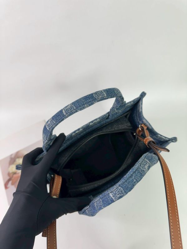 【95成新】CELINE 條紋織物小型Cabas Thais托特包 