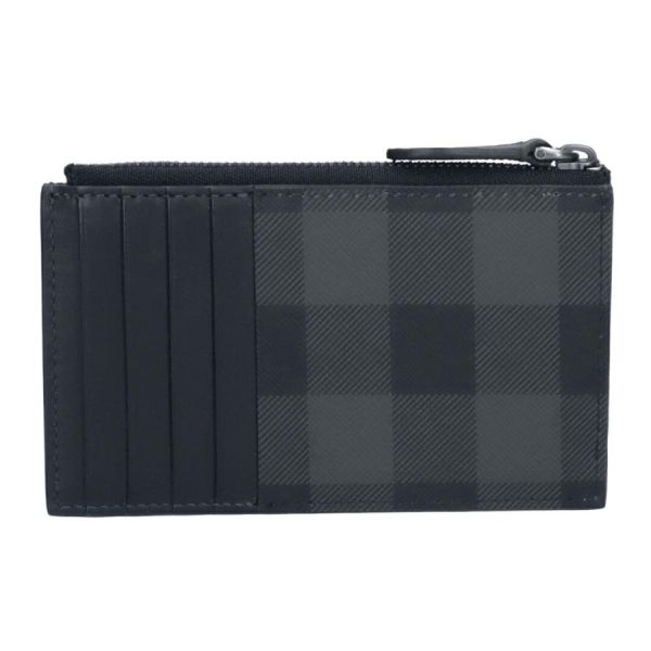 【12期0利率】【全新品】BURBERRY 炭灰格紋拉鍊零錢卡包SO BLACK【現金價10000】 