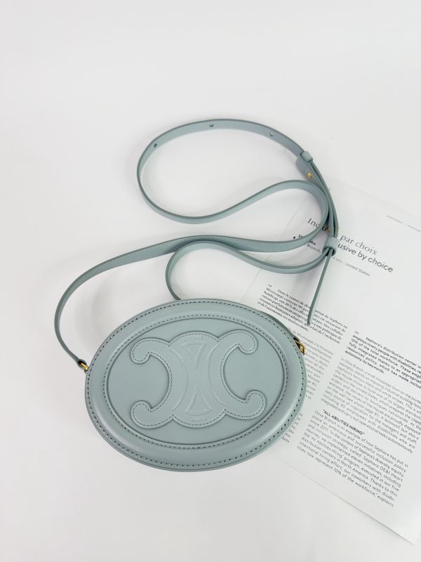 【95成新】CELINE 迷你月餅包  冰藍色 