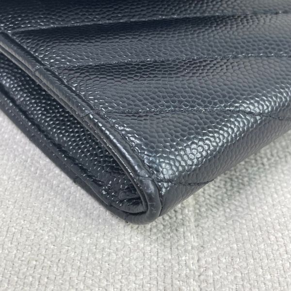 【12期0利率】YSL 粒面壓紋皮革信封卡片夾【9成新】 