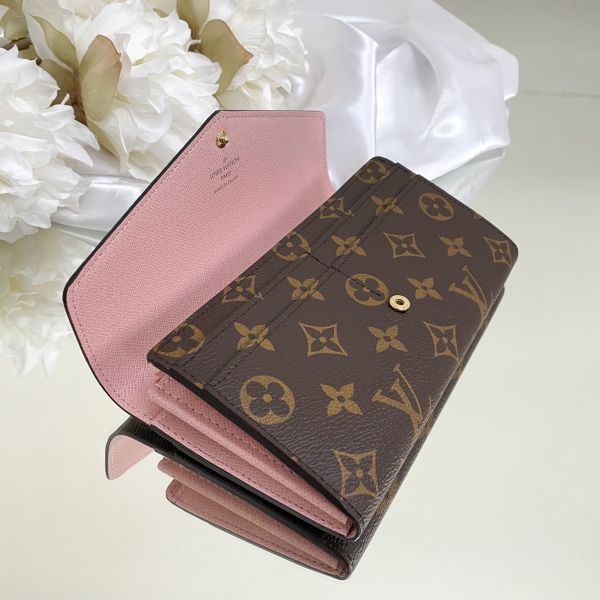 【12期0利率】【全新品】LV SARAH經典MONOGRA信封長夾芭蕾粉【現金價 】 M62235