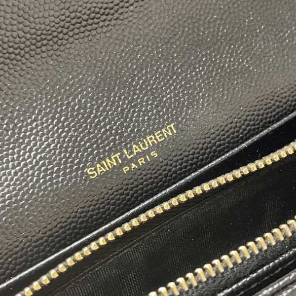 【12期0利率】YSL MONOGRAM 魚子醬信封長夾 【9成新】 