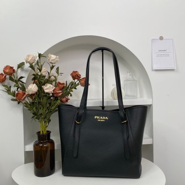 【全新閒置品】【12期0利率】PRADA 防刮牛皮磁扣托特包 