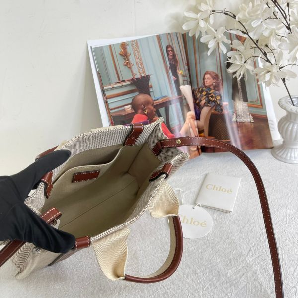 【12期0利率】Chloé 背帶款小號 Woody Tote Bag 經典棕色【95成新】 