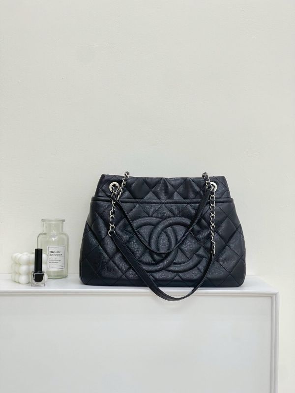 【9成新】CHANEL 顆粒牛皮托特手提單肩包 