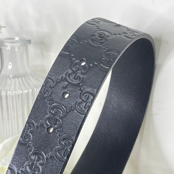 【12期0利率】GUCCI GUCCISIMA GG壓紋皮帶 95CM【9成新】 