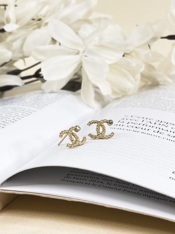 【分期0利率】CHANEL 麻花水鑽耳針【未使用閒置品】 