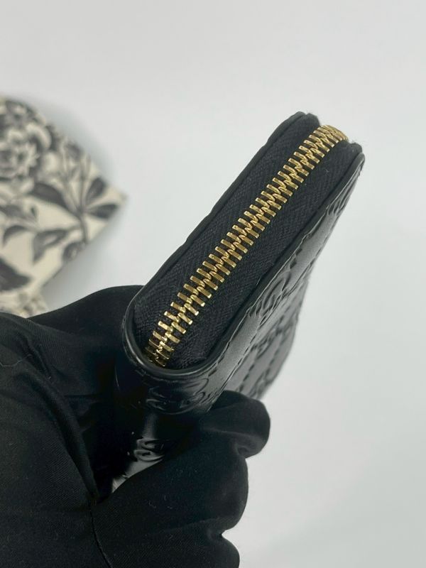 【95成新】GUCCI GG壓紋拉鍊零錢卡包 