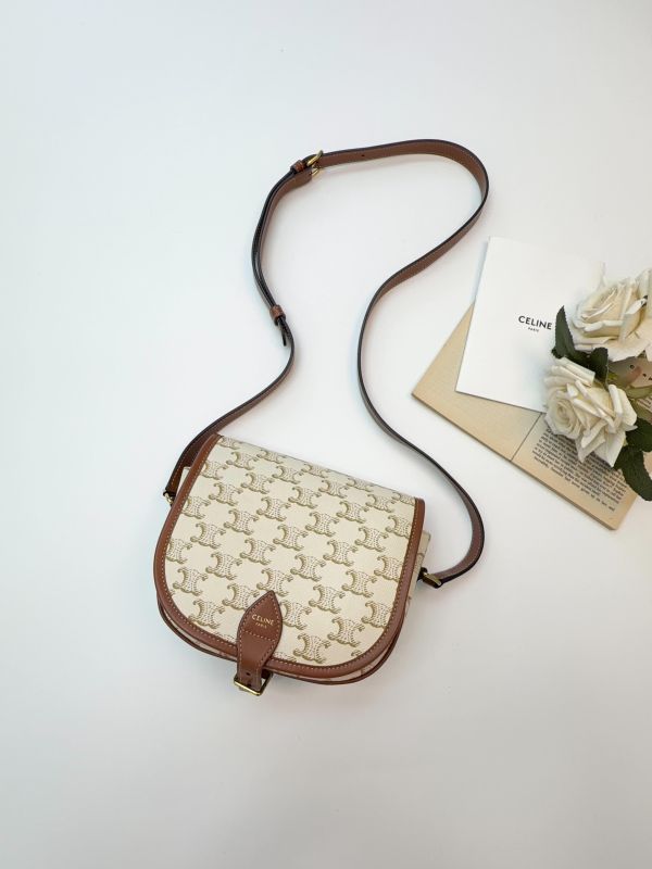 【95成新】CELINE Triomphe帆布中型Folco手袋 