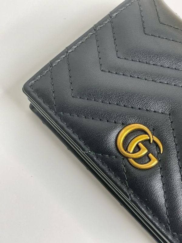 【分期0利率】GUCCI Marmont 愛心兩摺拉鍊零錢袋短夾【99成新】 