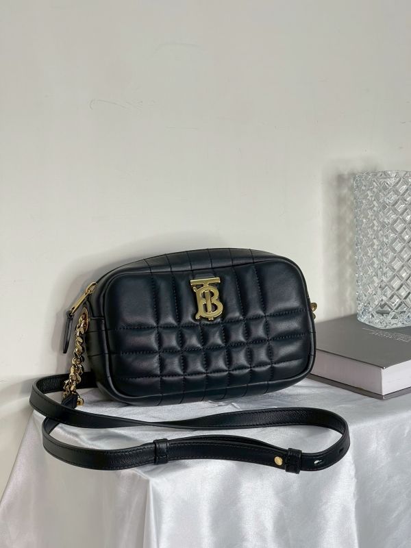 【99成新】BURBERRY Lola 羊皮縫線迷你斜背相機包 