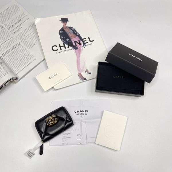 【12期0利率】CHANEL 19 拉鍊零錢包【23年台灣購證】【9成新】 