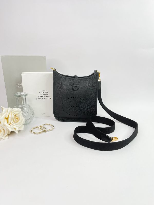 【分期0利率】HERMES Evelyne mini 黑色【95成新】 