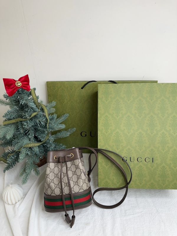 【12期0利率】GUCCI OPHIDIA GG 迷你水桶袋 【22年7月台灣購證】【95成新】 