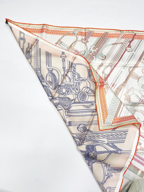 【未使用閒置品】HERMES Concours d'Etriers Remix 70雙面方巾 