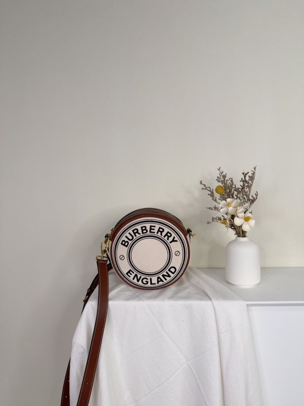 【分期0利率】BURBERRY  Louise 徽標圖案棉質圓餅包【95成新】 