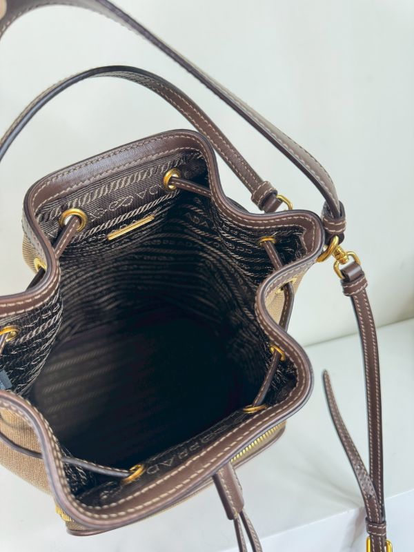 【分期0利率】PRADA JACQUARD 緹花帆布兩用水桶包【95成新】 
