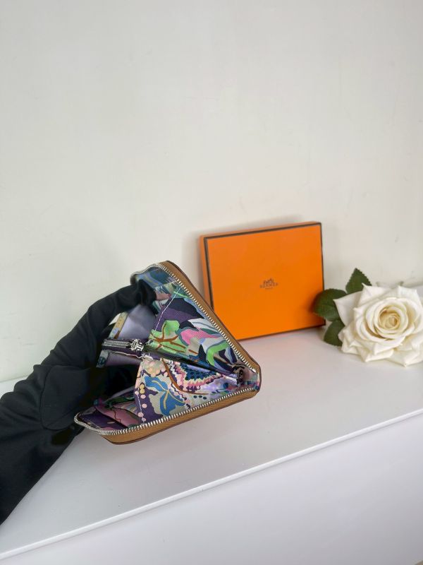 【分期0利率】HERMES 絲巾短夾 金棕色【未使用閒置品】
