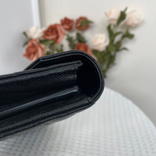 【9.5成新】【12期0利率】YSL MONOGRAM 魚子醬信封長夾 
