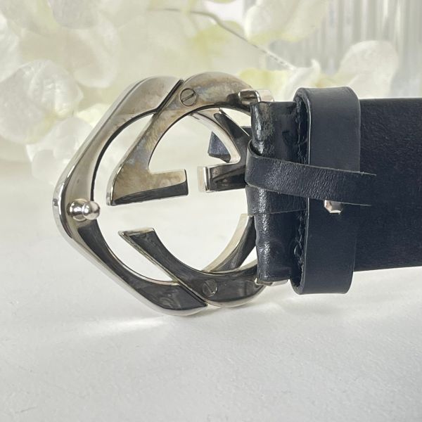 【12期0利率】GUCCI GUCCISIMA GG壓紋皮帶 95CM【9成新】 