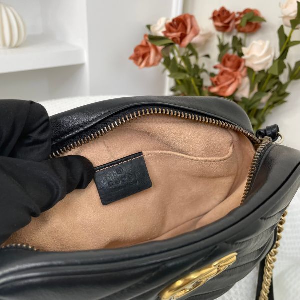 【85成新】【12期0利率】Gucci GG Marmont拉鍊相機包 