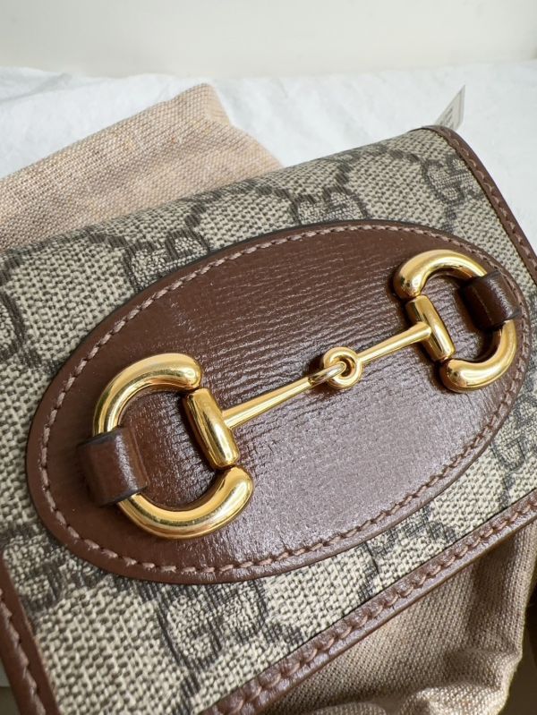 【12期0利率】GUCCI1955 馬銜扣老花4卡零錢短夾【21年11月台灣購證】【88成新】 