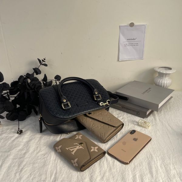 【12期0利率】GUCCI Guccissima小LOGO牛皮兩用保齡球包【九成新】 