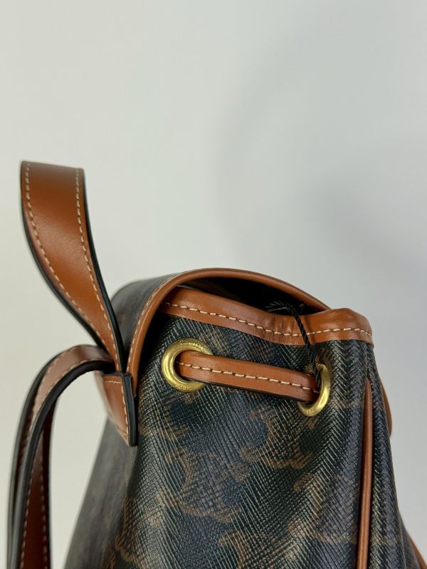 【9成新】CELINE Triomphe帆布及小牛皮迷你型FOLCO背包 