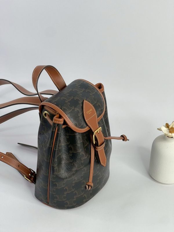 【9成新】CELINE Triomphe帆布及小牛皮迷你型FOLCO背包 