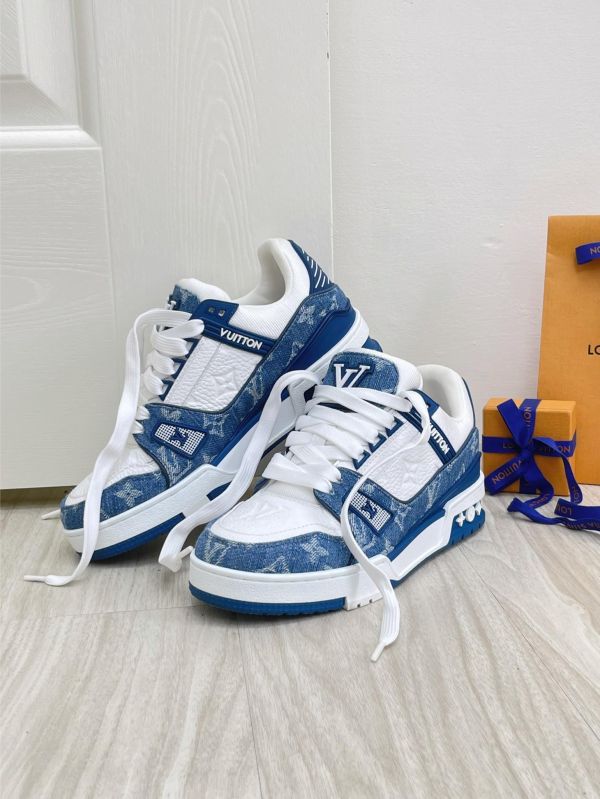 【95成新】LV TRAINER 牛仔藍 36號 