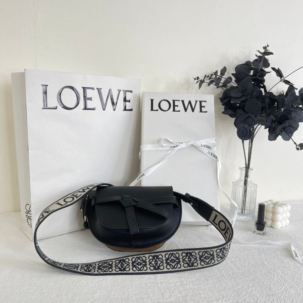 【12期0利率】LOEWE MINI GATE 雙層包 黑【9成新】 