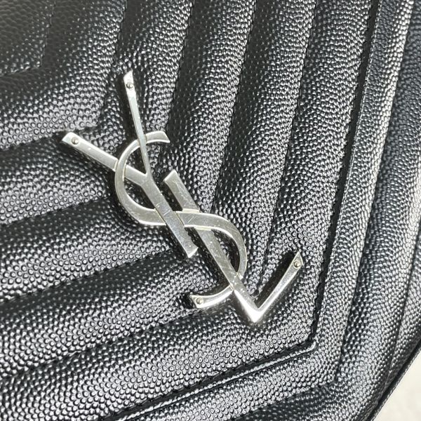 【12期0利率】YSL WOC 魚子醬鍊包 銀扣22.5CM【台灣購證】【95成新】 