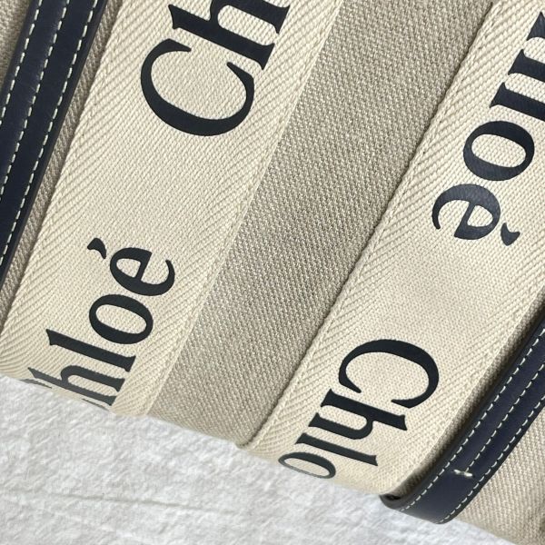 【12期0利率】Chloé 背帶款小號 Woody Tote Bag 深藍色【9成新】 