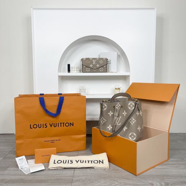 【12期0利率】LV NéoNoé MM 斑鳩灰 【95成新】 