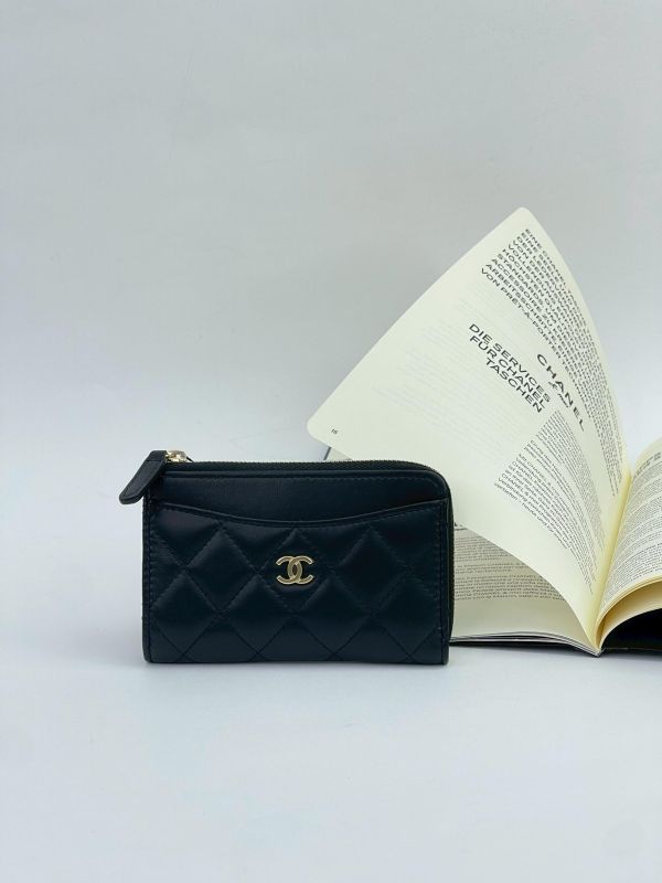 【未使用閒置品】CHANEL 經典L型拉鍊卡片夾 