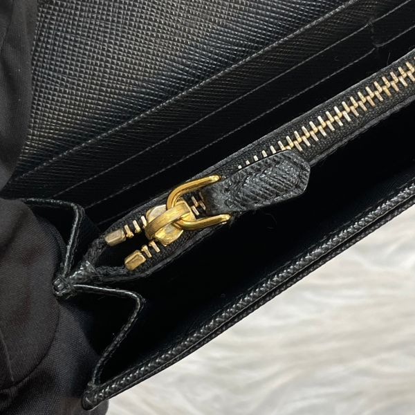 【12期0利率】PRADA 浮雕LOGO防刮牛皮長夾【85成新】 