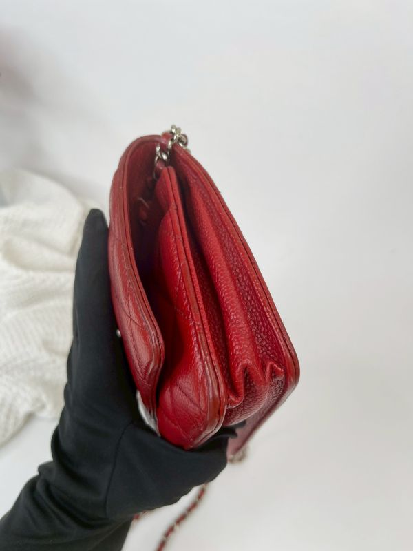 【分期0利率】CHANEL 魚子醬 WOC 紅銀 【88成新】 