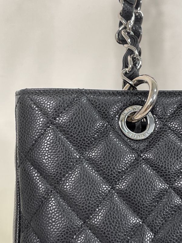 【分期0利率】CHANEL GST 雙C LOGO 荔枝牛皮托特包【95成新】 