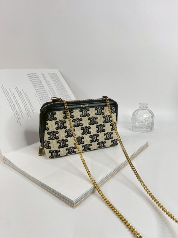 【95成新】CELINE 刺繡貝殼包 